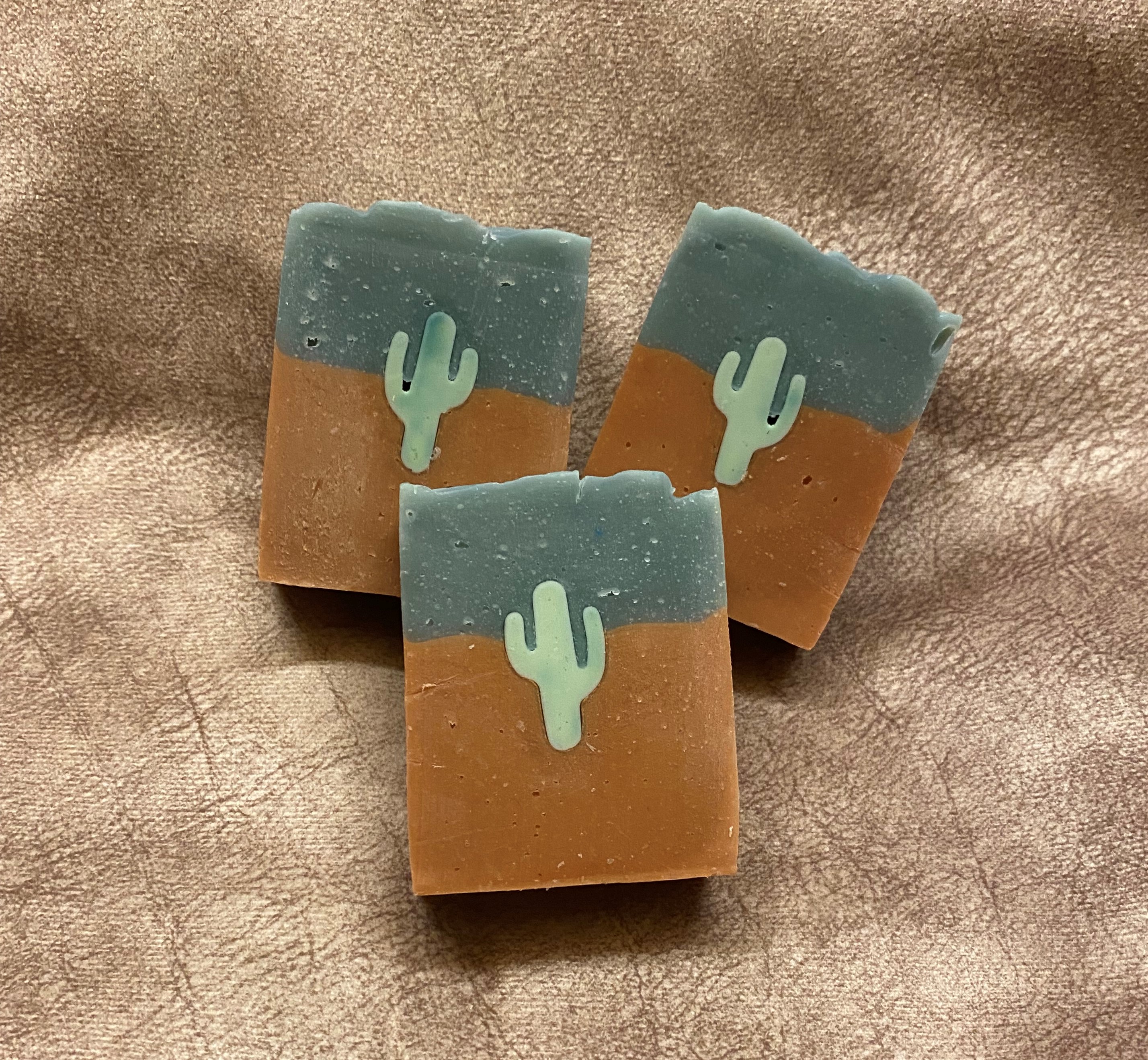 soap with a cactus in the middle of soap